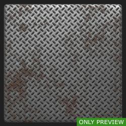 PBR substance material of metal floor rusted created in substance designer for graphic designers and game developers.